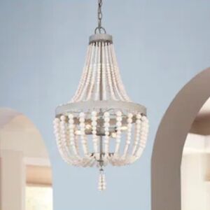 Elegant White Beaded Chandelier
